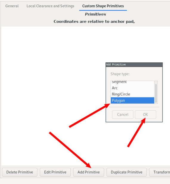 Custom pad shape configuration