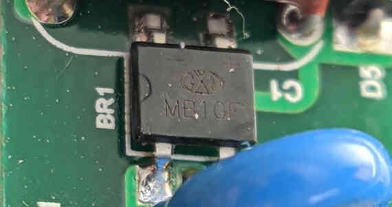 The BM10F full bridge rectifier.