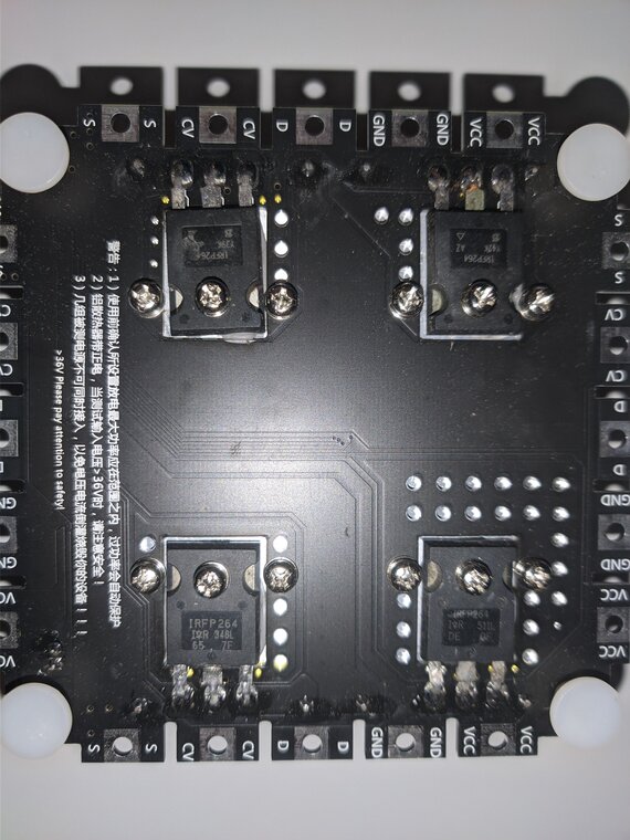 the reverse side of the control board