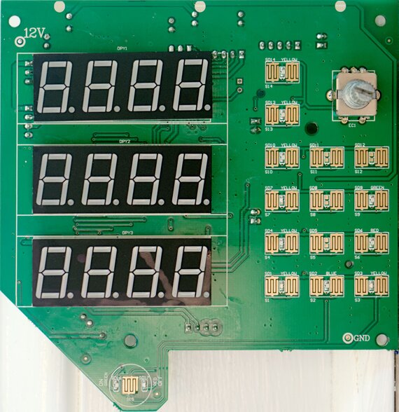 The control board front